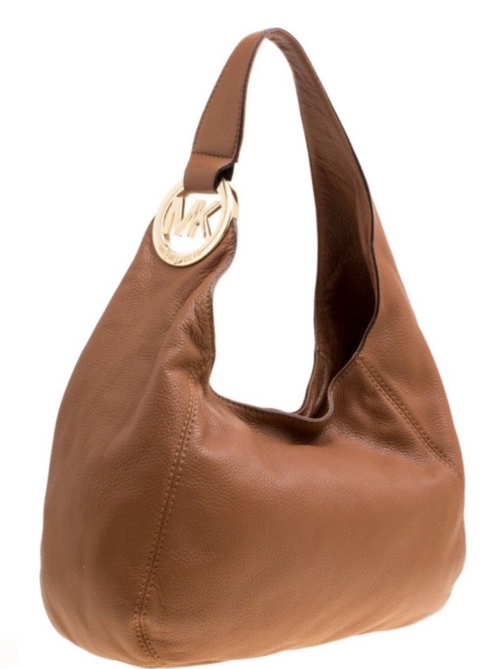 Michael Kors Fulton Large Brown Leather Hobo Bag